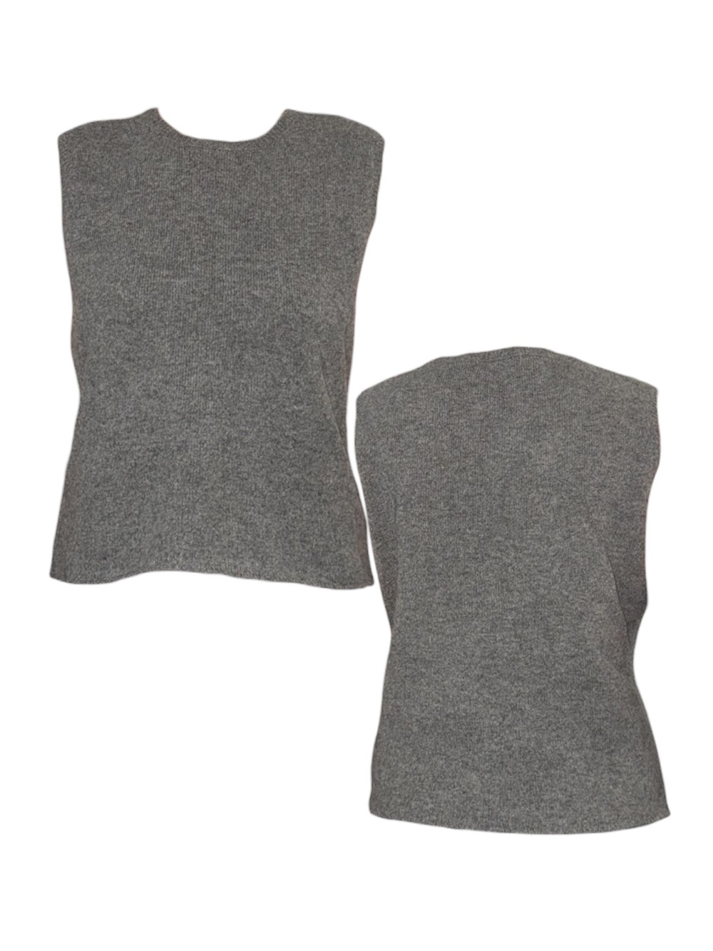 Gray Sleeveless Knit Top